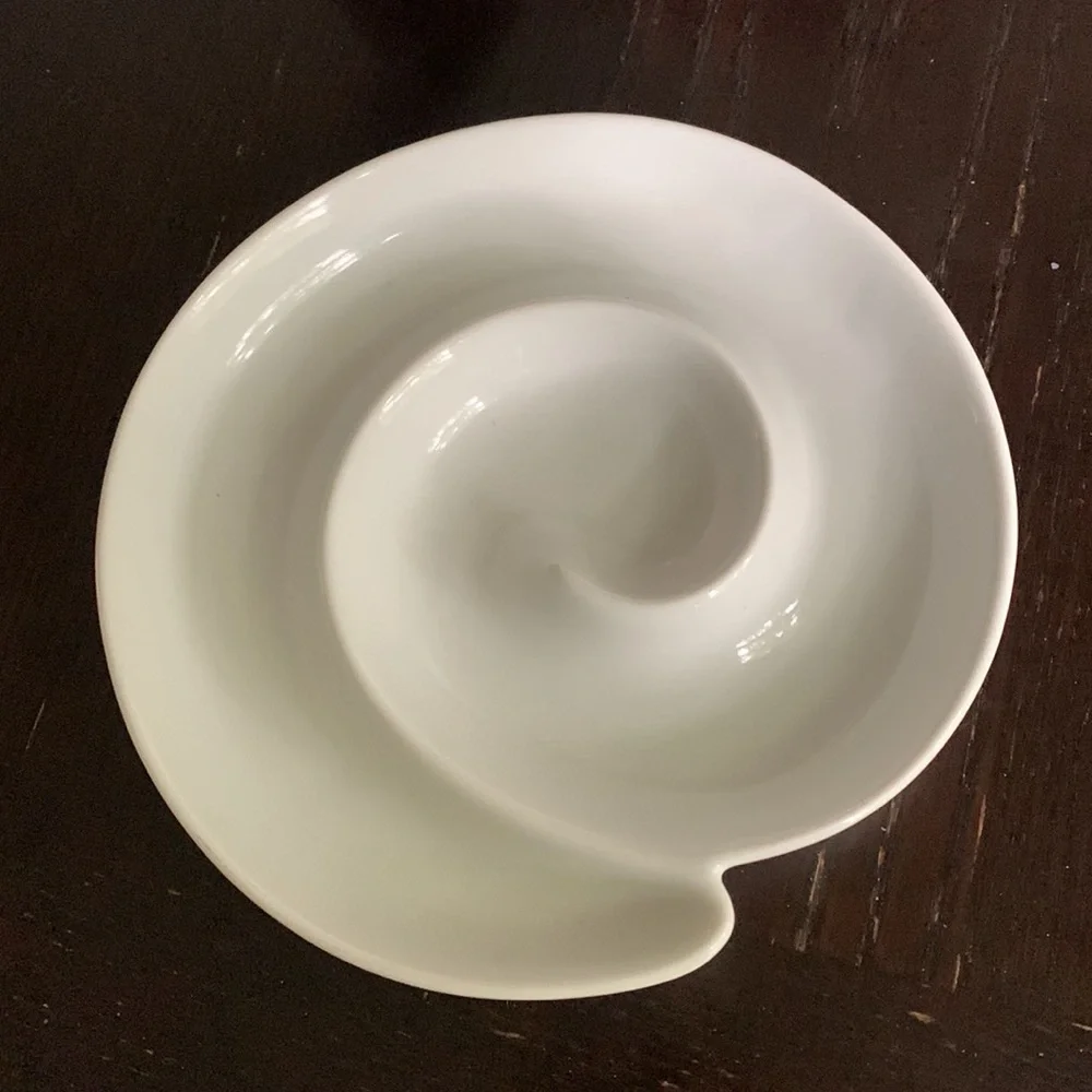 Crate & Barrel by BIA GORDON BLUE Porcelain Swirl Appetizer Dish